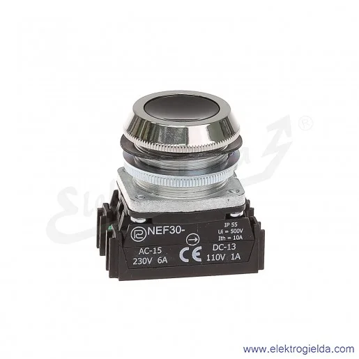 Przycisk sterowniczy NEF30 KsXY czarny kryty 30mm 1NO+1NC Przycisk sterowniczy NEF30 KsXY czarny kryty 30mm 1NO+1NC