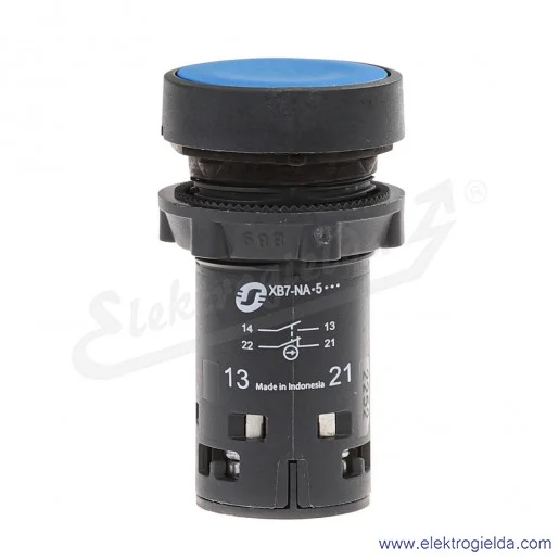 XB7NA65 Przycisk płaski niebieski 1NO+1NC samo powrotny bez oznaczenia bez podświetlenia XB7NA65 Przycisk płaski niebieski 1NO+1NC samo powrotny bez oznaczenia bez podświetlenia