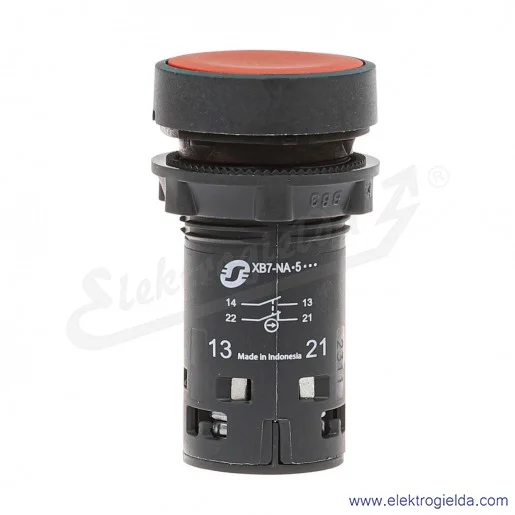 XB7NA45 Przycisk płaski czerwony 1NO+1NC samo powrotny bez oznaczenia bez podświetlenia XB7NA45 Przycisk płaski czerwony 1NO+1NC samo powrotny bez oznaczenia bez podświetlenia