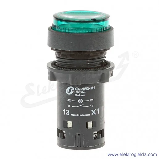 XB7NW33M1 Przycisk wystający zielony samopowrotny bez oznaczenia LED 230V XB7NW33M1 Przycisk wystający zielony samopowrotny bez oznaczenia LED 230V
