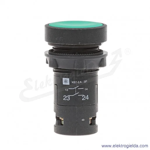 XB7NA33 Przycisk płaski zielony 2NO samo powrotny bez oznaczenia bez podświetlenia XB7NA33 Przycisk płaski zielony 2NO samo powrotny bez oznaczenia bez podświetlenia