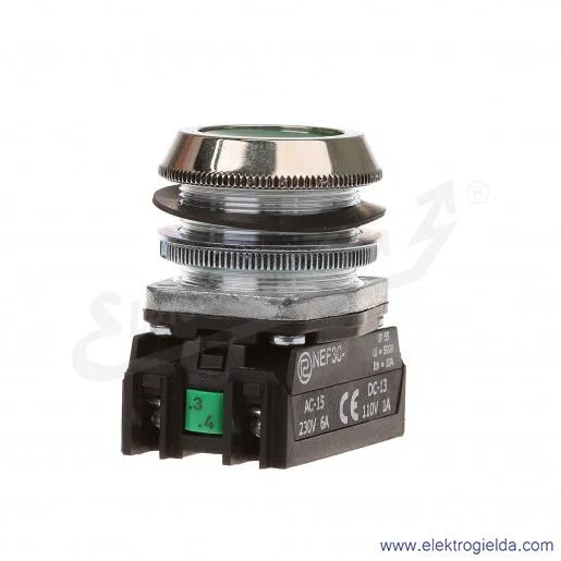 Przycisk sterowniczy NEF30 KzX zielony kryty 30mm 1NO Przycisk sterowniczy NEF30 KzX zielony kryty 30mm 1NO