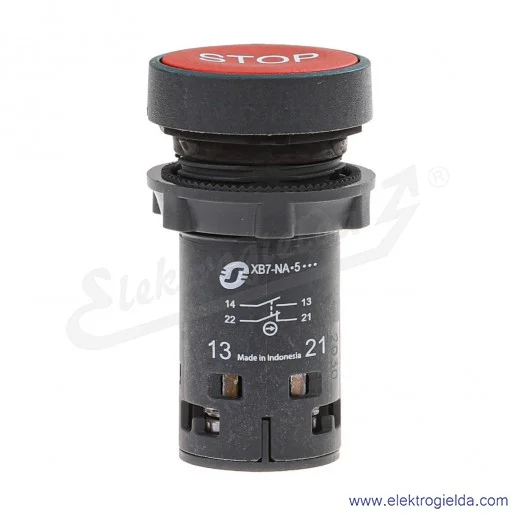 XB7NA4534 Przycisk płaski czerwony samo powrotny STOP bez podświetlenia XB7NA4534 Przycisk płaski czerwony samo powrotny STOP bez podświetlenia