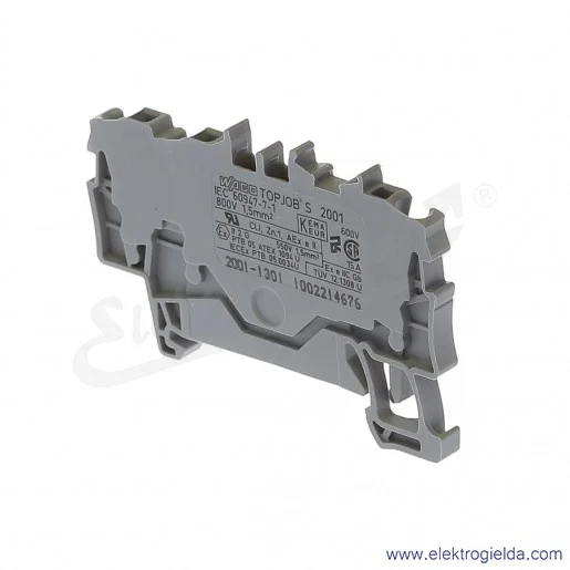 Złączka sprężynowa  2001-1301 1,5mm2 3-przewodowa,  szara TopJob S Złączka sprężynowa  2001-1301 1,5mm2 3-przewodowa,  szara TopJob S