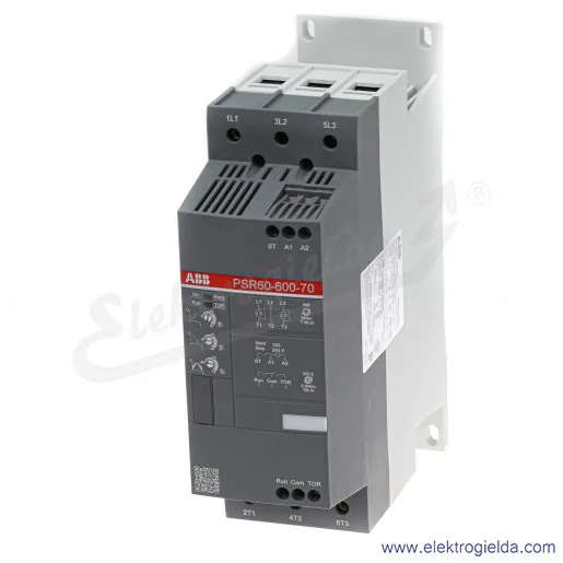Softstart 1SFA896112R7000, PSR60-600-70, 30KW, 208...600VAC, 60A, montaż DIN Softstart 1SFA896112R7000, PSR60-600-70, 30KW, 208...600VAC, 60A, montaż DIN