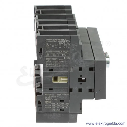 Przełącznik 1SCA105008R1001, OT100F3C 1-0-2, 100A, 70kVa, 37kW Przełącznik 1SCA105008R1001, OT100F3C 1-0-2, 100A, 70kVa, 37kW