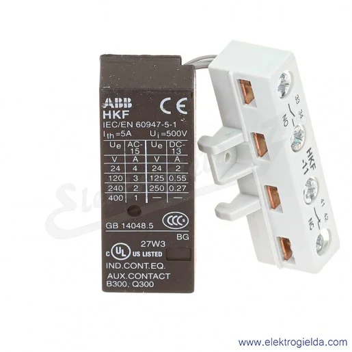 Styk pomocniczy 1SAM101928R0001, HKF-11, do MS-325, 1NO1NC, 4A, 250VDC, 400VAC Styk pomocniczy 1SAM101928R0001, HKF-11, do MS-325, 1NO1NC, 4A, 250VDC, 400VAC