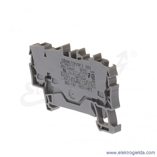 Złączka sprężynowa 2002-1301 2,5mm2 3-przewodowa, szara TopJob S Złączka sprężynowa 2002-1301 2,5mm2 3-przewodowa, szara TopJob S