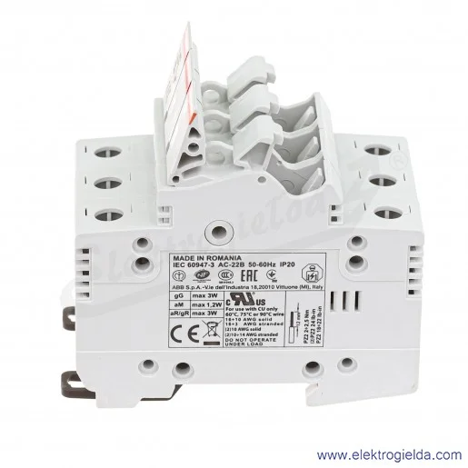 Rozłącznik bezpiecznikowy 2CSM204753R1801, E93/32,10x38, 3P, 32A, 690v, montaż DIN 35mm Rozłącznik bezpiecznikowy 2CSM204753R1801, E93/32,10x38, 3P, 32A, 690v, montaż DIN 35mm