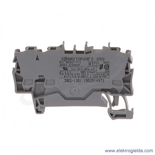 Złączka sprężynowa 2002-1301 2,5mm2 3-przewodowa, szara TopJob S Złączka sprężynowa 2002-1301 2,5mm2 3-przewodowa, szara TopJob S