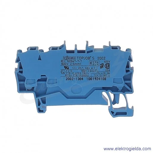 Złączka sprężynowa 2002-1304 2,5mm2 3-przewodowa, niebieska TopJob S Złączka sprężynowa 2002-1304 2,5mm2 3-przewodowa, niebieska TopJob S