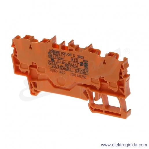 Złączka sprężynowa 2002-1402 2,5mm2 4-przewodowa, pomarańczowa TopJob S Złączka sprężynowa 2002-1402 2,5mm2 4-przewodowa, pomarańczowa TopJob S