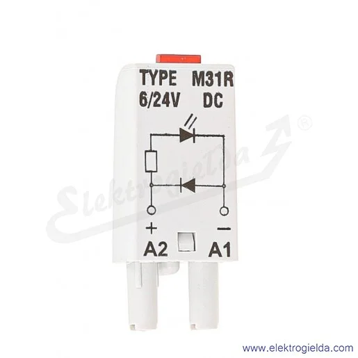 Moduł sygnalizacyjny LD M31R 6/24VDC A1-A2+ Dioda LED + D czerwony Moduł sygnalizacyjny LD M31R 6/24VDC A1-A2+ Dioda LED + D czerwony
