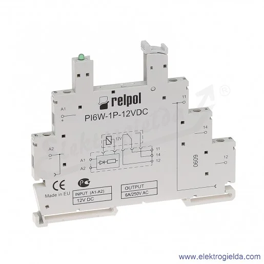 Gniazdo wtykowe PI6W-1P-12VDC do przekaźnika RM699BV Gniazdo wtykowe PI6W-1P-12VDC do przekaźnika RM699BV