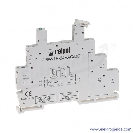 Gniazdo wtykowe PI6W-1P-24VAC/DC do przekaźnika RM699BV Gniazdo wtykowe PI6W-1P-24VAC/DC do przekaźnika RM699BV