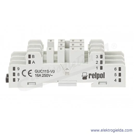 Gniazdo przekaźnikowe 862593 GUC11S-V0 do przekaźników RUC 3P na szynę DIN Gniazdo przekaźnikowe 862593 GUC11S-V0 do przekaźników RUC 3P na szynę DIN