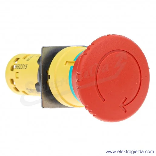 XB7NS8445 Przycisk grzybkowy STOP bezpieczeństwa czerwony 1NO+1NC odryglowywany przez obrót XB7NS8445 Przycisk grzybkowy STOP bezpieczeństwa czerwony 1NO+1NC odryglowywany przez obrót