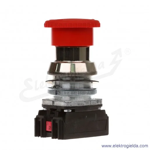 Przycisk awaryjny NEF30 DRPc2Y czerwony dłoniowy ryglowany 30mm 2NC Przycisk awaryjny NEF30 DRPc2Y czerwony dłoniowy ryglowany 30mm 2NC