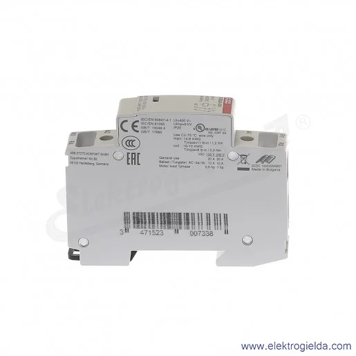 Stycznik modułowy ESB20-02N-01 20A 2NC 24V AC/DC Stycznik modułowy ESB20-02N-01 20A 2NC 24V AC/DC