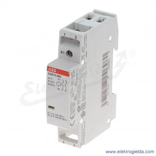 Stycznik modułowy ESB16-20N-01 16A 2NO 24V AC/DC Stycznik modułowy ESB16-20N-01 16A 2NO 24V AC/DC