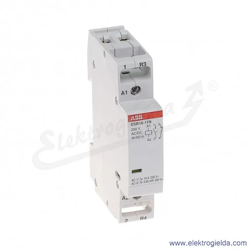 Stycznik modułowy ESB16-11N-06 16A 1NO+1NC 230V AC/DC Stycznik modułowy ESB16-11N-06 16A 1NO+1NC 230V AC/DC