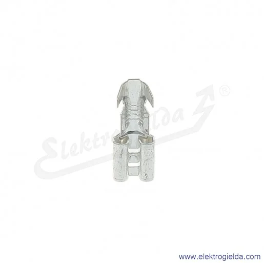 Nasuwka konektorowa ze sprężystym zabezpieczeniem E10KN-01010500450 NZ 6,3-2,5/0,8 /100szt/ mosiężna pokryta galwanicznie cyną Nasuwka konektorowa ze sprężystym zabezpieczeniem E10KN-01010500450 NZ 6,3-2,5/0,8 /100szt/ mosiężna pokryta galwanicznie cyną