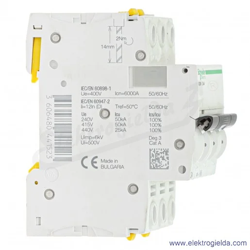 Wyłącznik nadprądowy iC60N-D4-3 D 4A 3-biegunowy Wyłącznik nadprądowy iC60N-D4-3 D 4A 3-biegunowy