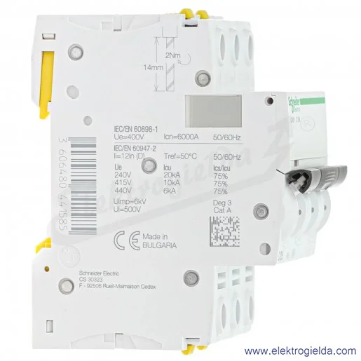 Wyłącznik nadprądowy iC60N-D25-3 D 25A 3-biegunowy Wyłącznik nadprądowy iC60N-D25-3 D 25A 3-biegunowy