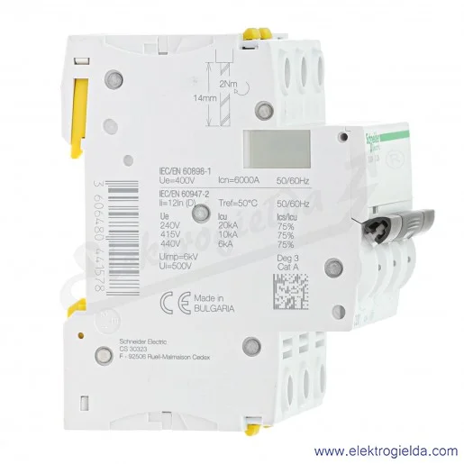 Wyłącznik nadprądowy iC60N-D20-3 D 20A 3-biegunowy Wyłącznik nadprądowy iC60N-D20-3 D 20A 3-biegunowy