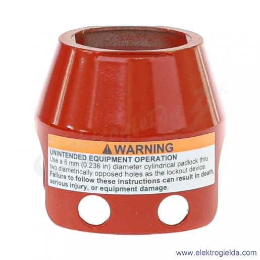 Osłona metalowa ZBZ1604 czerwona, do główki grzybkowej, fi 40mm, blokada kłódka Osłona metalowa ZBZ1604 czerwona, do główki grzybkowej, fi 40mm, blokada kłódka