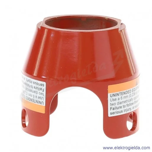 Osłona metalowa ZBZ1604 czerwona, do główki grzybkowej, fi 40mm, blokada kłódka Osłona metalowa ZBZ1604 czerwona, do główki grzybkowej, fi 40mm, blokada kłódka