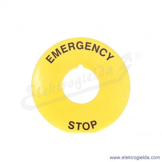 Tabliczka naklejka LPX AU110 34,5x65 żółta z napisem EMERGENCY STOP Tabliczka naklejka LPX AU110 34,5x65 żółta z napisem EMERGENCY STOP