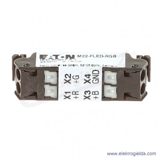 Moduł LED 180800, M22-FLED-RGB LED RGB 24VDC, zielony+czerwony+niebieski, montaż czołowy Moduł LED 180800, M22-FLED-RGB LED RGB 24VDC, zielony+czerwony+niebieski, montaż czołowy