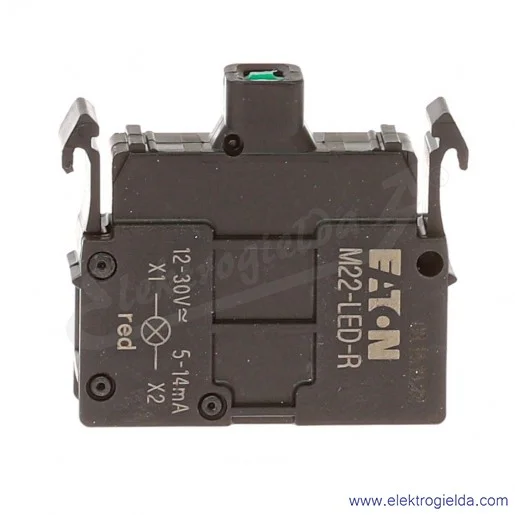 Moduł LED 216558, M22-LED-R, czerwony, 12-30V AC/DC, montaż czołowy, zaciski śrubowe Moduł LED 216558, M22-LED-R, czerwony, 12-30V AC/DC, montaż czołowy, zaciski śrubowe