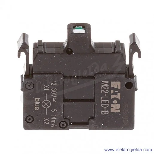 Moduł LED 218057, M22-LED-B, niebieski, 12-30V AC/DC, montaż czołowy, zaciski śrubowe Moduł LED 218057, M22-LED-B, niebieski, 12-30V AC/DC, montaż czołowy, zaciski śrubowe