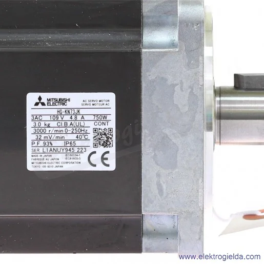 Silnik servo 282637 HG-KN73JK Servomotor HG-KN 200VAC, 750W, 2.4 Nm max 7.2 Nm, z rowkiem Silnik servo 282637 HG-KN73JK Servomotor HG-KN 200VAC, 750W, 2.4 Nm max 7.2 Nm, z rowkiem