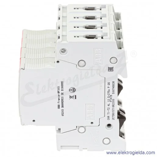 Ogranicznik przepięć 2CTB815710R2300, OVR T1-T2 4L 12.5-275s P QS, 4P, 230..400VAC, 80kA, montaż DIN Ogranicznik przepięć 2CTB815710R2300, OVR T1-T2 4L 12.5-275s P QS, 4P, 230..400VAC, 80kA, montaż DIN