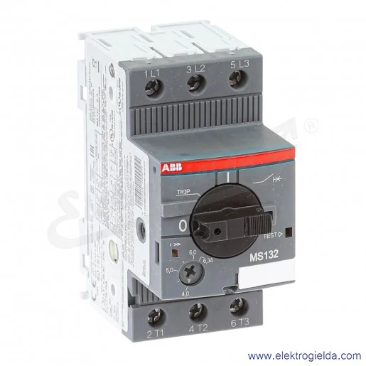 Wyłącznik silnikowy MS132-6.3 Termomagnetyczny 4.0-6.3A 3P 2.2kW Wyłącznik silnikowy MS132-6.3 Termomagnetyczny 4.0-6.3A 3P 2.2kW