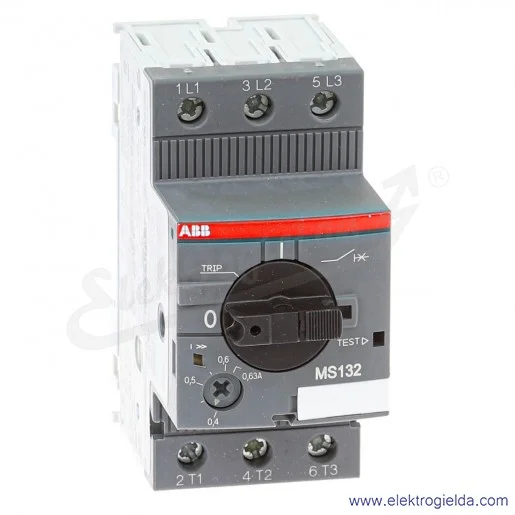 Wyłącznik silnikowy MS132-0.63 Termomagnetyczny 0.4-0.63A 3P 0.18kW Wyłącznik silnikowy MS132-0.63 Termomagnetyczny 0.4-0.63A 3P 0.18kW