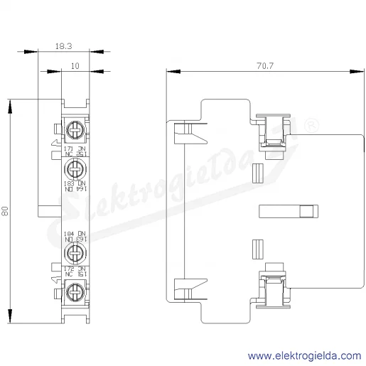 Rysunek wymiarowy Rysunek wymiarowy