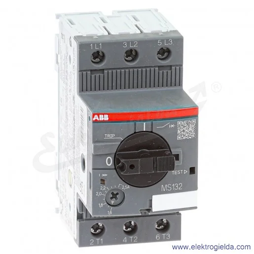Wyłącznik silnikowy MS132-2.5 Termomagnetyczny 1.6-2.5A 3P 0.75kW Wyłącznik silnikowy MS132-2.5 Termomagnetyczny 1.6-2.5A 3P 0.75kW