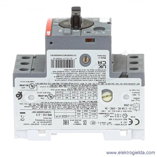 Wyłącznik silnikowy MS132-2.5 Termomagnetyczny 1.6-2.5A 3P 0.75kW Wyłącznik silnikowy MS132-2.5 Termomagnetyczny 1.6-2.5A 3P 0.75kW