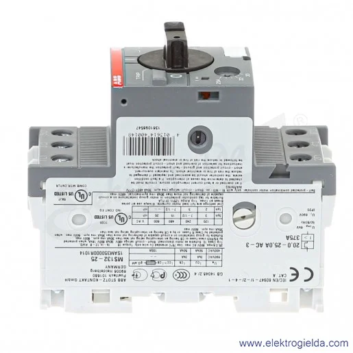 Wyłącznik silnikowy MS132-25 Termomagnetyczny 20-25A 3P 11kW Wyłącznik silnikowy MS132-25 Termomagnetyczny 20-25A 3P 11kW