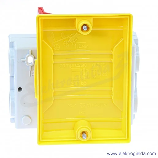 Rozłącznik bezpieczeństwa 2CMA142423R1000, BWS316YTPN, 16A, 3P, 7.5kW, w obudowie, IP65, żółty z czerwoną dźwignią Rozłącznik bezpieczeństwa 2CMA142423R1000, BWS316YTPN, 16A, 3P, 7.5kW, w obudowie, IP65, żółty z czerwoną dźwignią