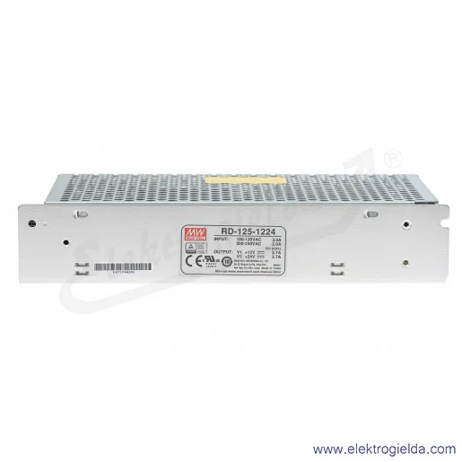 Zasilacz impulsowy RD-125-1224 zasilanie 88-264VAC lub 124-370VDC, wyjście 12V 1.0..7.0A, 24V, 0.4..5.0A Zasilacz impulsowy RD-125-1224 zasilanie 88-264VAC lub 124-370VDC, wyjście 12V 1.0..7.0A, 24V, 0.4..5.0A