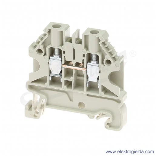 Złączka przelotowa WT 4, jednotorowa, szara, szerokość 6mm, montaż TS-35 Złączka przelotowa WT 4, jednotorowa, szara, szerokość 6mm, montaż TS-35