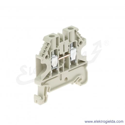 Złączka przelotowa WT 4, jednotorowa, szara, szerokość 6mm, montaż TS-35 Złączka przelotowa WT 4, jednotorowa, szara, szerokość 6mm, montaż TS-35