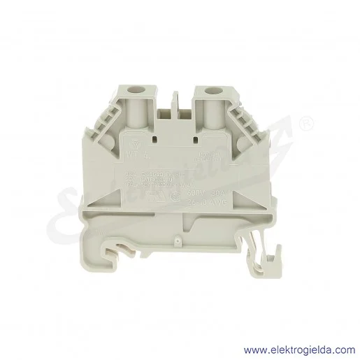 Złączka przelotowa WT 4, jednotorowa, szara, szerokość 6mm, montaż TS-35 Złączka przelotowa WT 4, jednotorowa, szara, szerokość 6mm, montaż TS-35