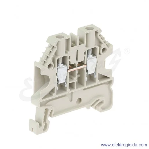 Złączka przelotowa WT 4, jednotorowa, szara, szerokość 6mm, montaż TS-35 Złączka przelotowa WT 4, jednotorowa, szara, szerokość 6mm, montaż TS-35