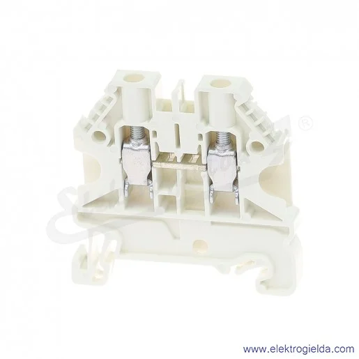 Złączka przelotowa 58.504.0055.2, WT 4, jednotorowa, biała, montaż TS-35 Złączka przelotowa 58.504.0055.2, WT 4, jednotorowa, biała, montaż TS-35